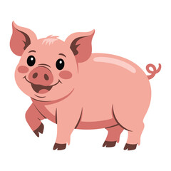 Pig vector illustration on white background.