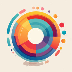 Fototapeta premium Abstract illustration of overlapping vibrant circles in a vintage background