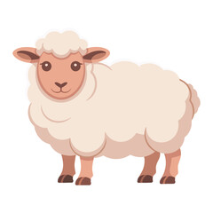 Sheep vector illustration on white background.
