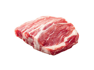 Obraz premium Fresh raw pork shoulder steak isolated black background, Isolated On White Background, Png Transparent