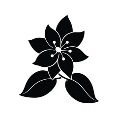 Jasmine Flower Silhouette Vector For Floral Design Projects
