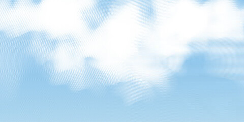 Blue sky with clouds. Halftone texture on beautiful cloudscape