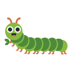 Caterpillar vector illustration on white background.
