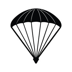 Parachute Silhouette Icon For Skydiving Vector Art