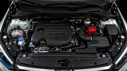 Fototapeta premium Engine Bay Component Identification and Function