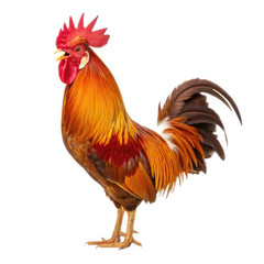 Fototapeta premium A majestic rooster standing proudly isolated on transparent background