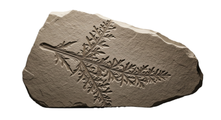 Close up of a brown stone with paper texture isolated on white background
