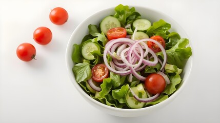 Fresh Green Salad Bowl on Transparent Background