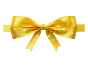 Yellow Polka Dot Ribbon Bow