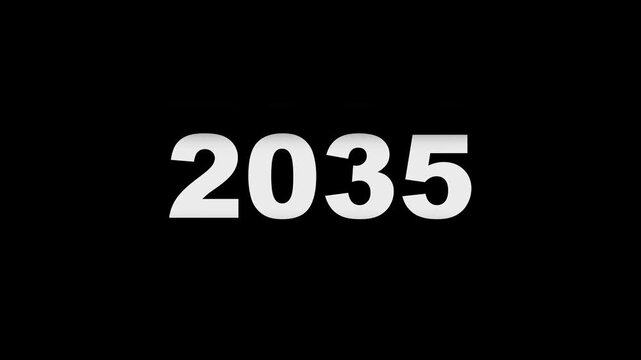Vertical scrolling animation of years from 2025 to 2035 with clean motion style. Ideal for future planning, timeline concepts, and corporate transitions.