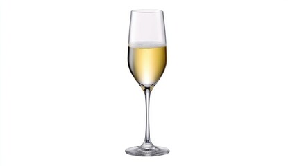 Champagne flute filled with bubbly golden liquid (1)