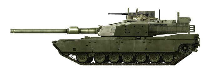 M1E4LM (Concept of a new version of the M1 Abrams tank, with a new turret with an automatic loader and an extended gun) © Tikros