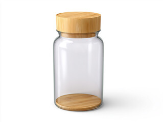 Empty Glass Jar with Bamboo Lid
