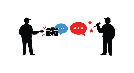 Music and Photography Communication with Speech Bubbles and Silhouettes
