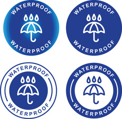 WRITE BEST TITLE FOR WATER PROOF LABEL ICON LOGO STICKER STAMP FOR ADOBE STOCK