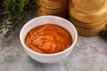 Tasty burger sauce in the bowl