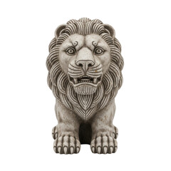 Intricately carved stone lion sculpture with detailed mane