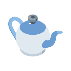 Check out this isometric icon of metal camping kettle