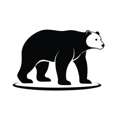 Polar bear walking on ice silhouette in cmyk and rgb colors with helvetica and courier fonts