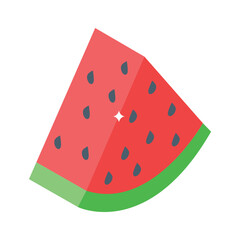 Premium isometric icon of refreshing sliced watermelon