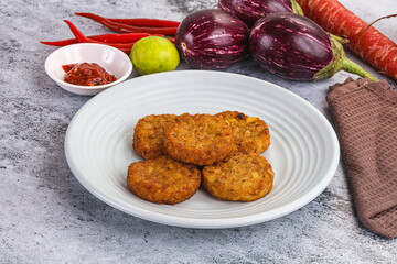 Fried potato crispy golden hash brown