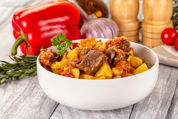 Ragout with beef and potato