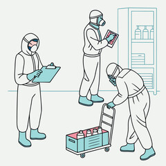 Health workers in full PPE gear during pandemic generated by ai