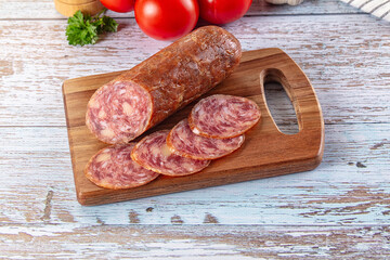 Salchichon pork cured sausages with parmesan