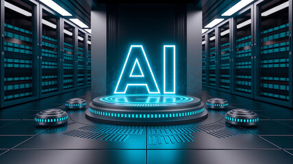 Artificial Intelligence concept featuring Generative AI and Large Language Models (LLM), symbolizing smart automation, data-driven processing, and futuristic AI technology
