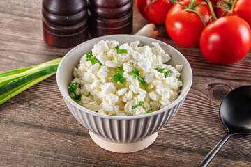 Cottage cheese with green onion