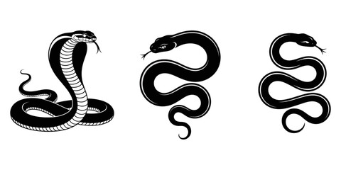 Cobra snake silhouette vector art illustration black, snake icon, snake vector silhouette, Curved snake animal design, Snake silhouette vector, king cobra silhouette, snake icon silhouette vector