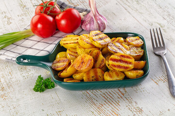 Grilled small baby young potato