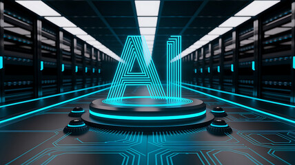 Artificial Intelligence concept featuring Generative AI and Large Language Models (LLM), symbolizing smart automation, data-driven processing, and futuristic AI technology
