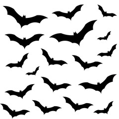 Flying Bats Silhouette Pattern for Halloween and Nature Themes