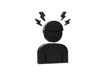 Isolated Person Experiencing Intense Headache with Lightning Bolts