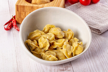 Tasty Russian dumplings with meat