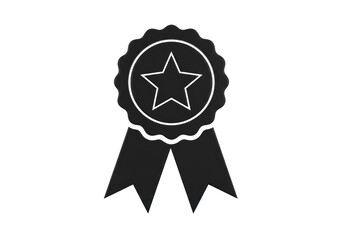 Isolated Award Ribbon with Star for Recognition and Achievement