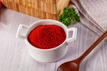 Red dry chili pepper paprika powder