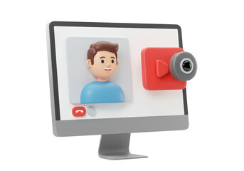 Isolated Video Call Conference on Computer Screen