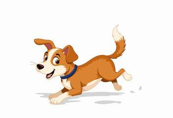 Obraz premium Playful brown dog running happily on white background 