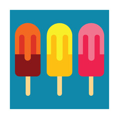 Set of Five Unique Shaped Ice Cream Bars Vector