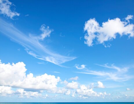 Generated image　青空 空 雲 白い雲 快晴 青 晴天 天空 自然 風景 美しい空 清々しい 爽やか 穏やか 青い空 広がる空 晴れ 天気 天気予報 快晴の空 白い雲と青空 シンプル ミニマル ピースフル 気持ちいい 晴れの日 穏やかな空 背景 空の背景 空一面 壮大 美しい 朝の空 昼の空 夏空 青空背景 雲の流れ 軽やか 癒し 高気圧 清らか 爽快 青色 天候 雲と空 空模様