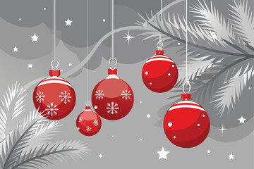 christmas background with balls