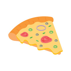 Check out this isometric style icon of pizza slice