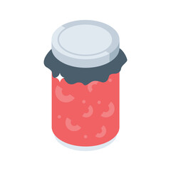 Premium isometric icon of tangy pickle jar