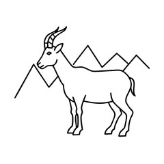 Ibex standing on mountain peaks animal wildlife