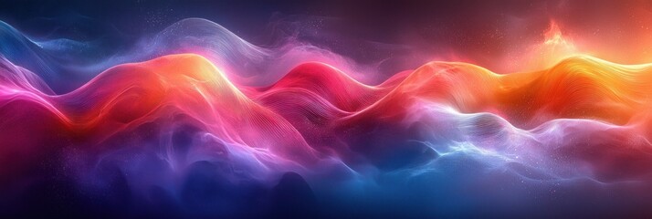 Abstract Neon Color Gradient Blurred Background with Dynamic Effect. Abstract Modern Dynamic Colors Gradient Background. Grainy Texture Background Style with Copy space.