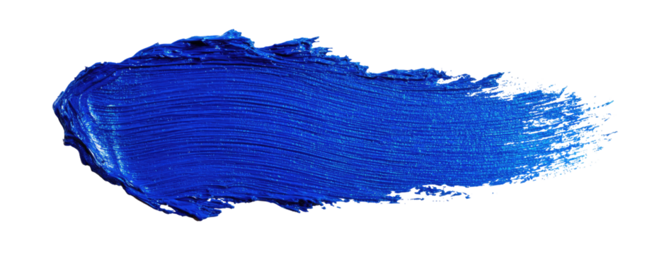 Bold, textured stroke of vibrant blue paint