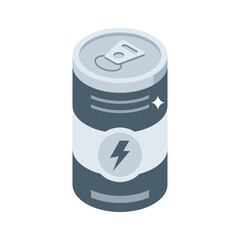 Get this isometric style icon of energy drink can
