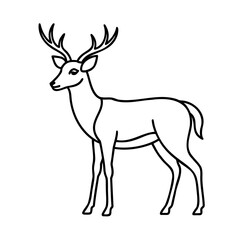 Elegant deer with large antlers standing gracefully